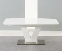 malaga 180cm white high gloss extending dining table