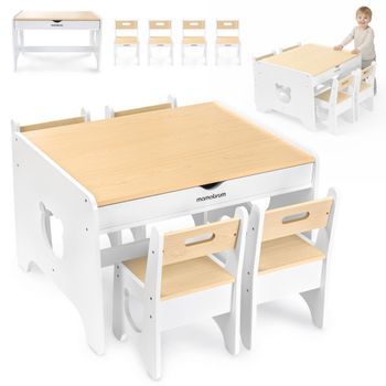 Gran Conjunto De Mesa Y Sillas Mamabrum Para Niños Desde 3 Años