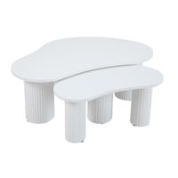 mesa de centro nido de melamina blanca