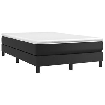 Cama Tapizada 193x123x25 Cm Vinilo - Negro