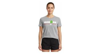 Camiseta de manga corta para mujer ironman portugal cascais gris