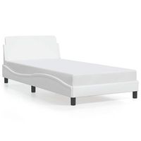 estructura de cama dover cuero sintetico blanco 100x200cm vidaxl