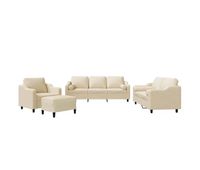 vidaxl juego de sofas con cojines 4 piezas tela crema
