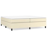 cama box spring con colchon cuero sintetico crema 200x200 cm vidaxl