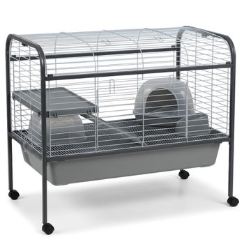 MOLY - Jaula Grande para conejos y roedores con ruedas giratorias 360°, 88 x 54 x 91 cm, ideal para interior y exterior