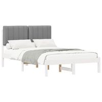 cama matrimonial  cama para adulto  estructura de cama con cabecera tapizada y gris claro