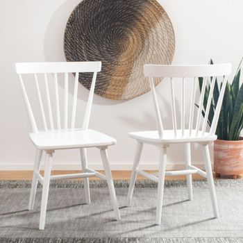 Set de 2 sillas de comedor en madera, blanco