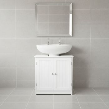 Mueble Bajo Lavabo 60×30×60 Cm, Armario De Baño Con Doble Puerta Y Acabado Mate