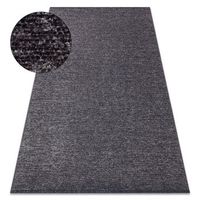 alfombra toscana 24021 un color glamour tejido plano flecos - antra 155x220 cm