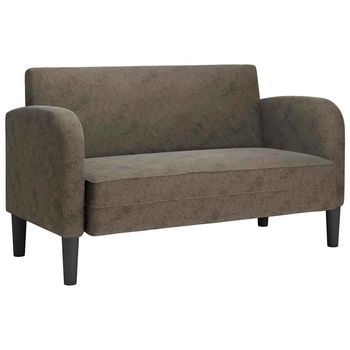 Sofá Loveseat Gris Oscuro 110 Cm Cuero Sintética Vidaxl