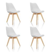 silla de confidente scandi plastico blanco juego de 4 hjh office