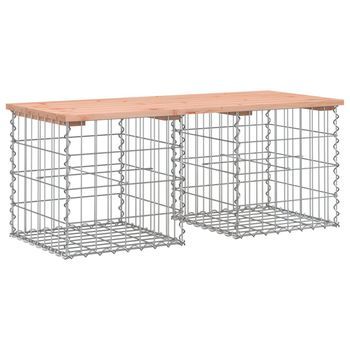 Banco Jardín | Banco De Exterior | Silla De Jardín Diseño Gaviones Madera Abeto Douglas 103x44x42 Cm