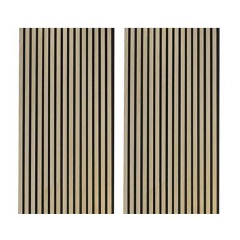 Pack 2 Paneles Acústicos Decorativos 120x60 Cm, Roble Nordish Y Negro