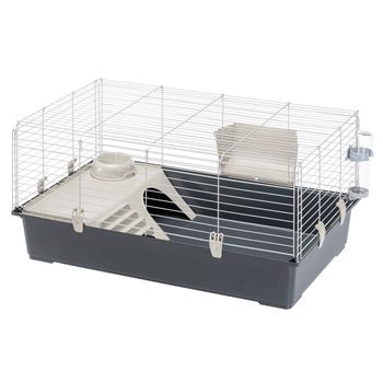 Jaula Ferplast Rabbit 100 - Cubeta color gris: aprox. 95x57x46 cm (LxAnxAl)