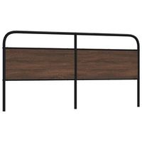 cabecero de repuesto de acero y madera de ingenieria marron roble 190 cm vidaxl