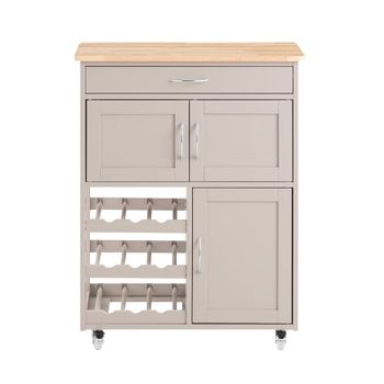 Carrito de servir para cocina con 3 puertas y 1 cajón