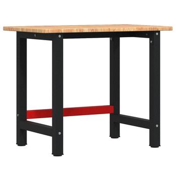 Banco De Trabajo | Mesa De Trabajo Rectangular Madera Maciza Roble 100x60x81,5 Cm