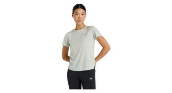 Maillot de manga corta azul para mujer new balance athletics