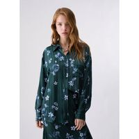 liu jo camisa camisa en saten estampado para mujer