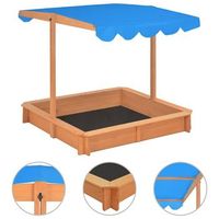 arenero con techo ajustable de madera de abeto 115x115x115 cm vidaxl