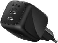 cargador de pared - belkin wch019dqwh 50w compatibles dispositivos con carga usb-c 2 puertos tipo negro