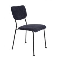 silla de comedor de terciopelo azul marino