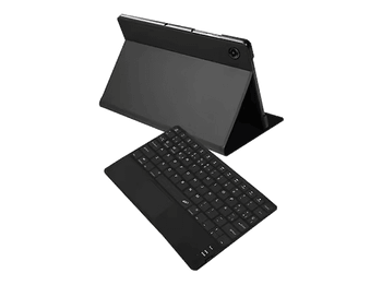 Funda tablet - Silver HT Tab A11+, Para Samsung Galaxy Incluye Teclado, Multiángulo, Water Resistant, Negro