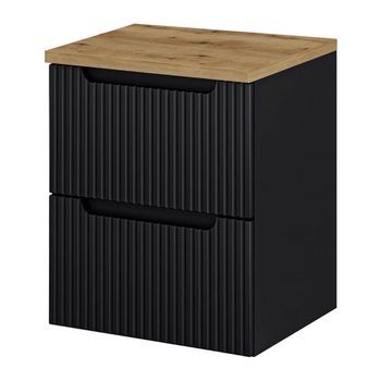 Mueble Bajo Lavabo Newport De Pared Con 2 Cajones Mdf 50x60x40 Cm - Negro/roble