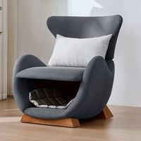 sillon individual gris con cueva para gatos 66 x 69 x 76 cm tejido resistente