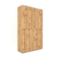 armario alto 4 puertas 100x35x165 cm efecto madeira roble natural