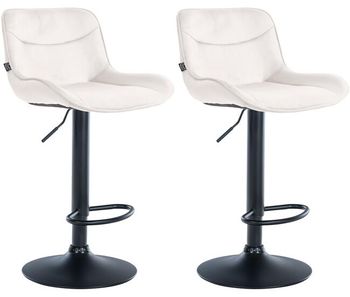 Juego de 2 taburetes de bar vonore en terciopelo crema 51x49x85 cm