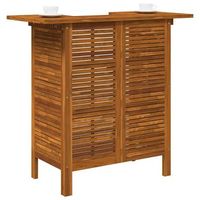 mesa alta de bar de madera de acacia maciza 110x50x105 cm