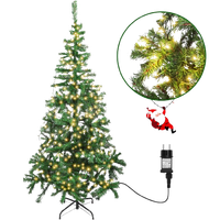 aigostar 180 cm arbol de navidad artificialcon cadena de luces led de 18 m 300 led blanco calido 8 modos de iluminacion450 ramascolor verdeincluye soporte de meta