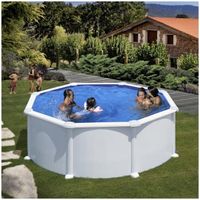 piscina de acero blanca de 350 x 132 incluye filtro de arena escalera y tapiz de suelo