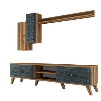 Mueble Tv Con Estante Class S Calcedonia Nogal