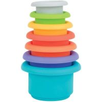 set de 7 vasos de bano de silicona apilables nuby sensorial desde 9 meses