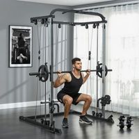 multiestacion de musculacion homcom acero 210x132x225 cm negro