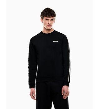 EA7 para hombre. 7M001478_AF12660 Sudadera Logo negro (M), Casual, Deportivo, Algodón, Manga larga