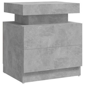 Mesita De Noche Madera De Ingeniería Gris Hormigón 45x35x52 Cm Vidaxl