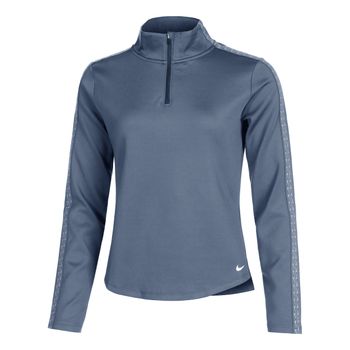 Nike Therma-FIT One Half-Zip Camiseta De Running Mujeres-Azul,Blanco