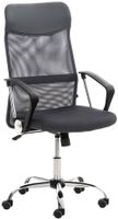 silla de oficina giratoria regulable en simil cuero gris