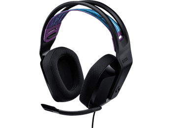 Auriculares gaming - Logitech G G335, Con cable, Micrófono volteable para silenciar, PS/PC/Xbox/Nintendo, Transductores 40mm, Rueda de volumen, Negro
