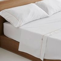 juego de sabanas de algodon blanconude cama de 180 cm 4 piezas