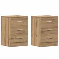 mesitas de noche 2 uds madera roble artisan 38x35x55 cm vidaxl