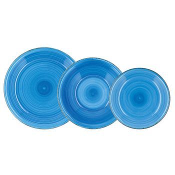 Vajilla Cerámica 18 Piezas - 6 Personas Quid Vita Azul - Azul Apto Microondas
