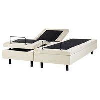 cama articulada electrica moderna mando a distancia ajustable sin cabecero poliester beige 160 x 200 cm castellan