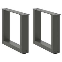 patas para mesa de centro en forma de u 2 unidades antracita 40 x 30-31 cm acero vidaxl