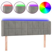 cabecero accesorio para dormir dormitorio mueble led 147 x 16 x 7888 cm tela terciopelo gris claro tdl0201372