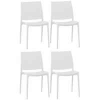 set de 4 sillas apilables maya plastico blanco 50x44x81 cm clp