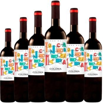 Coloma Tocando Madera Joven, Vino Tinto, España, Pack 6 Botellas 75 Cl, 14% Vol.